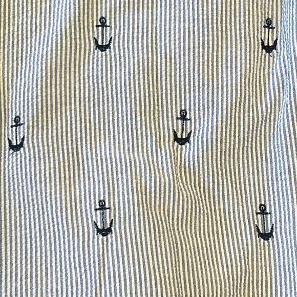 CPC Designs CLASSIC PREP Sailor Shift Seersucker Embroidered Blue Anchor Dress 8 - Picture 3 of 3